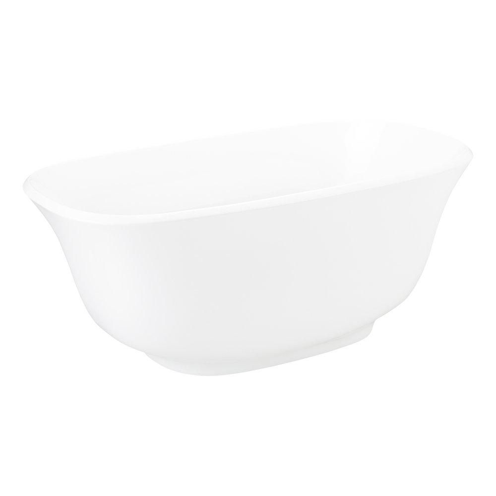 Signature Hardware White 59 x 30-3/4 in. Freestanding Bathtub Center Drain 