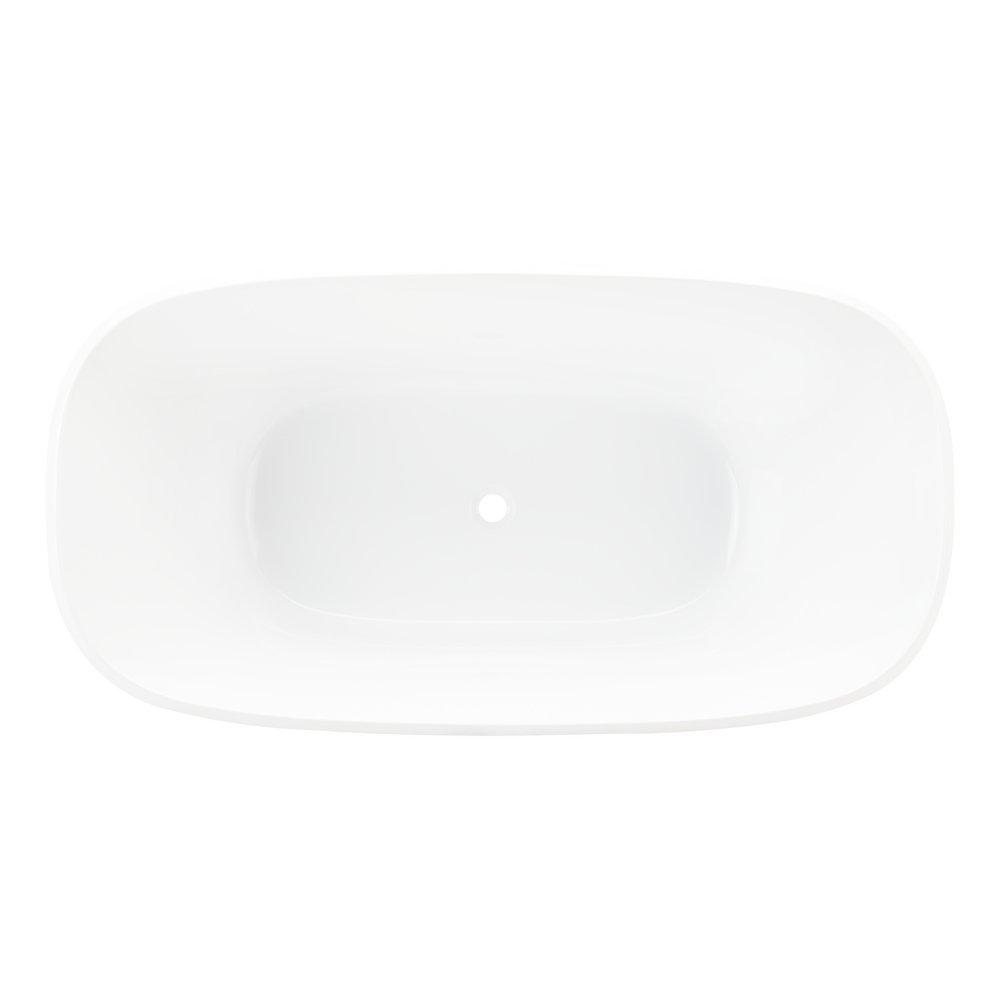 Signature Hardware White 59 x 30-3/4 in. Freestanding Bathtub Center Drain 