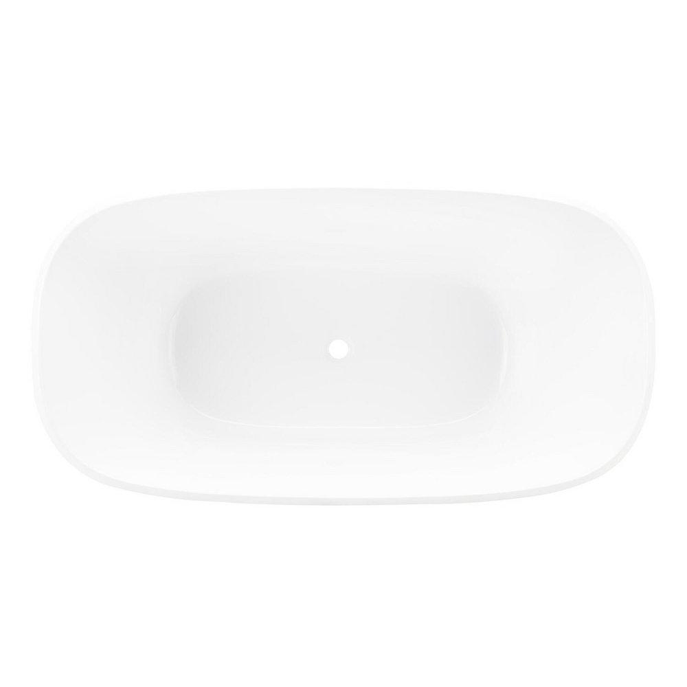 Signature Hardware White 59 x 30-3/4 in. Freestanding Bathtub Center Drain 