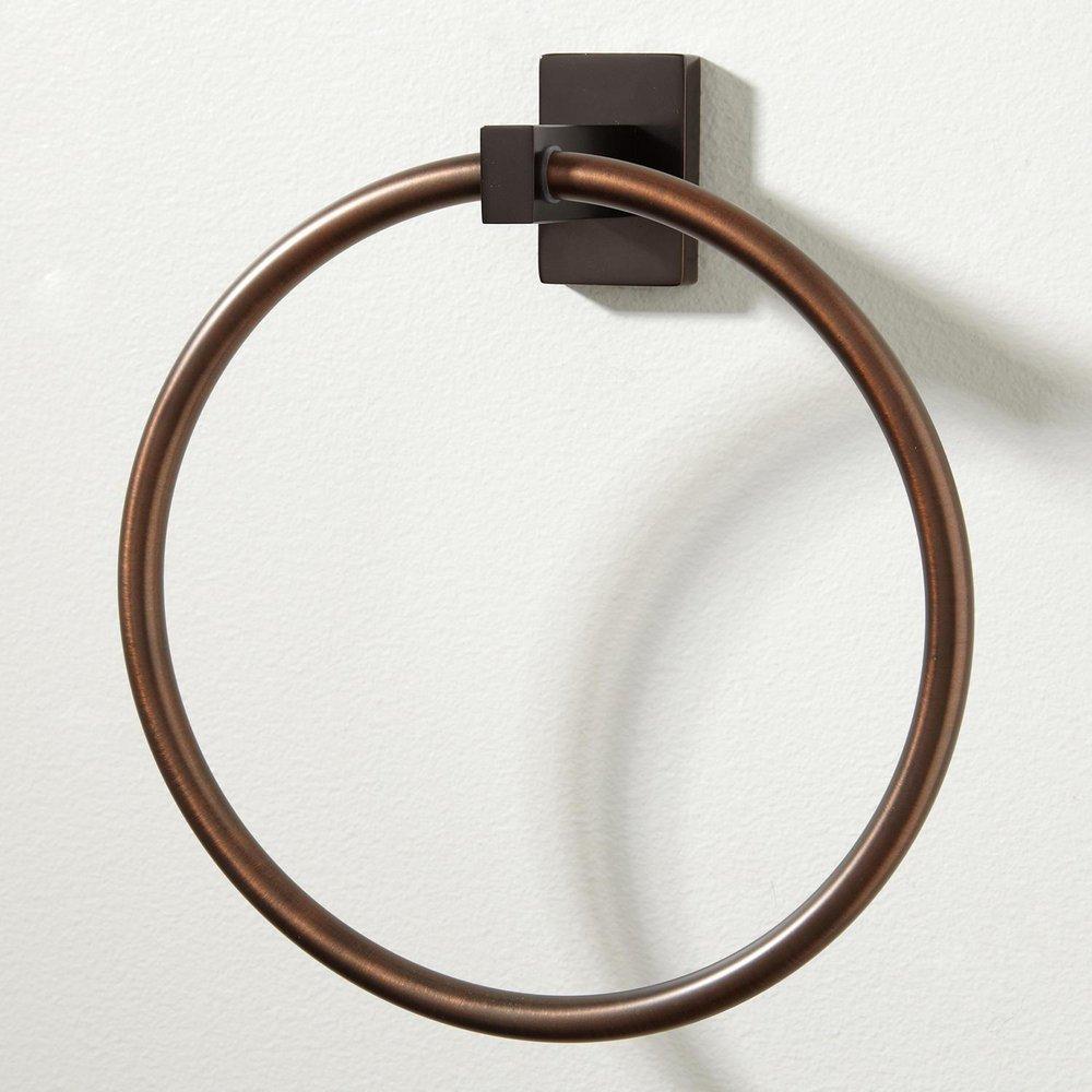 Signature Hardware Oil Rubbed Bronze Round Closed Towel Ring 