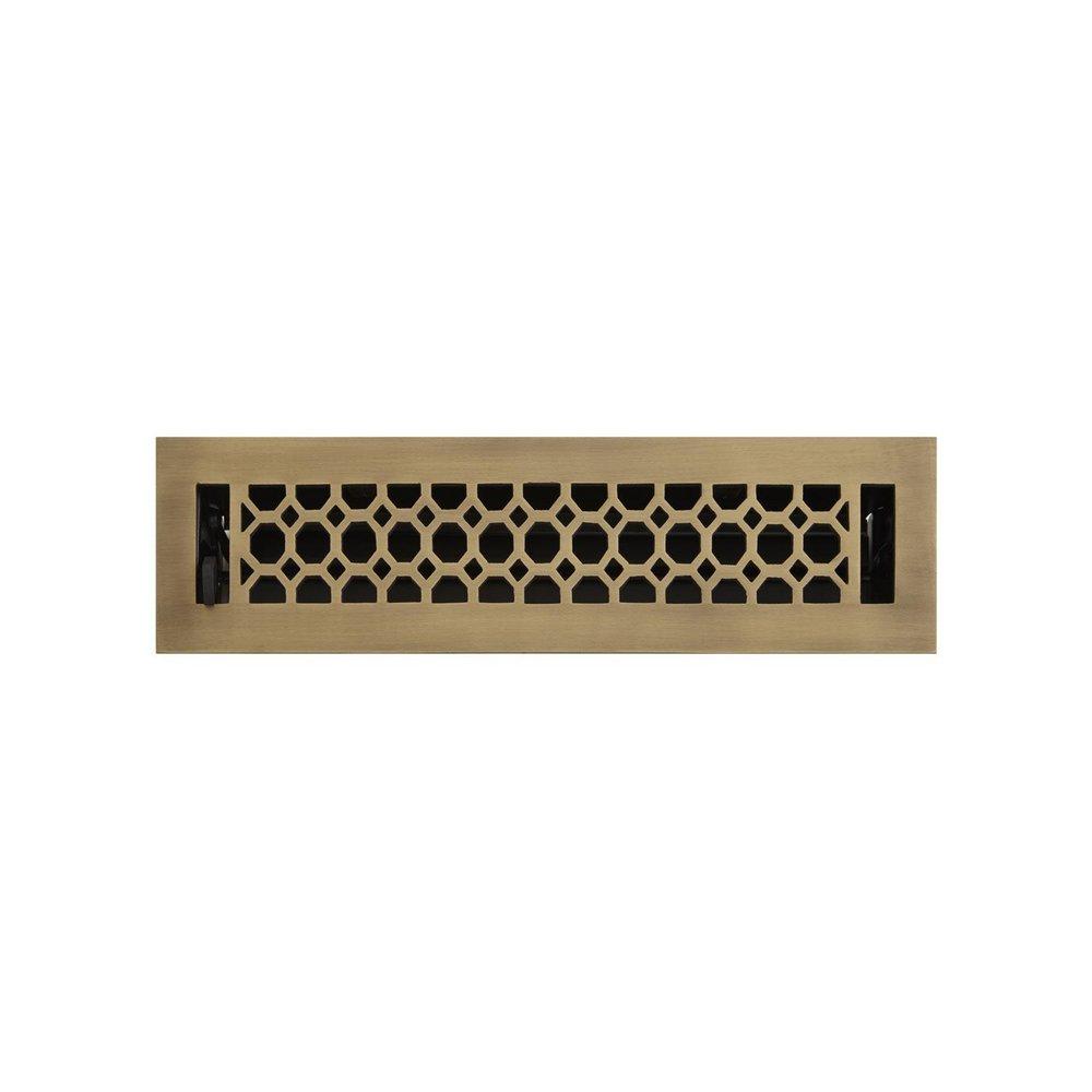 Signature Hardware Antique Brass 12 in. Floor Register in Antique Brass 