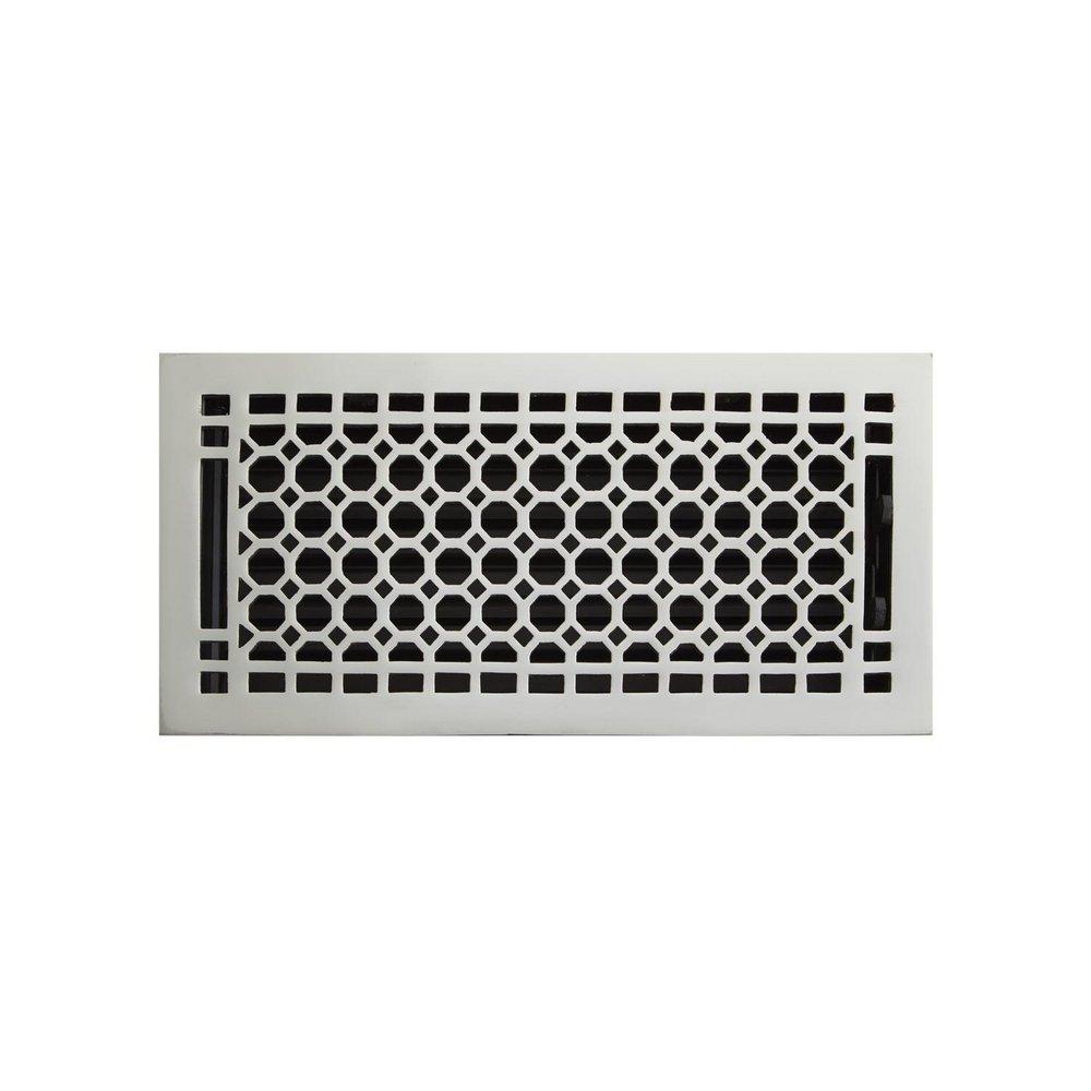 Signature Hardware Polished Chrome 14 in. Floor Register in Polished Chrome Brass 