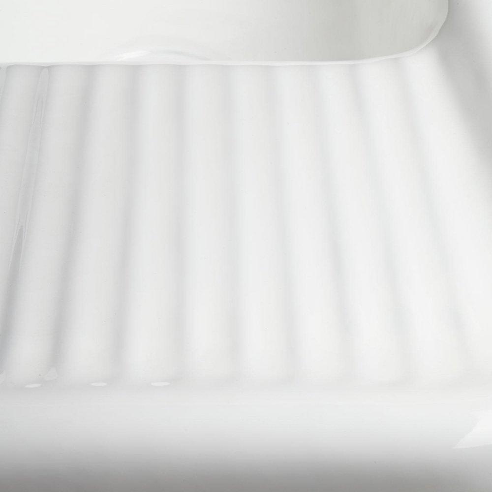 Signature Hardware White 42-1/8 x 20-7/8 in. 2 Hole Cast Iron Single Bowl Wall Mount Kitchen Sink 