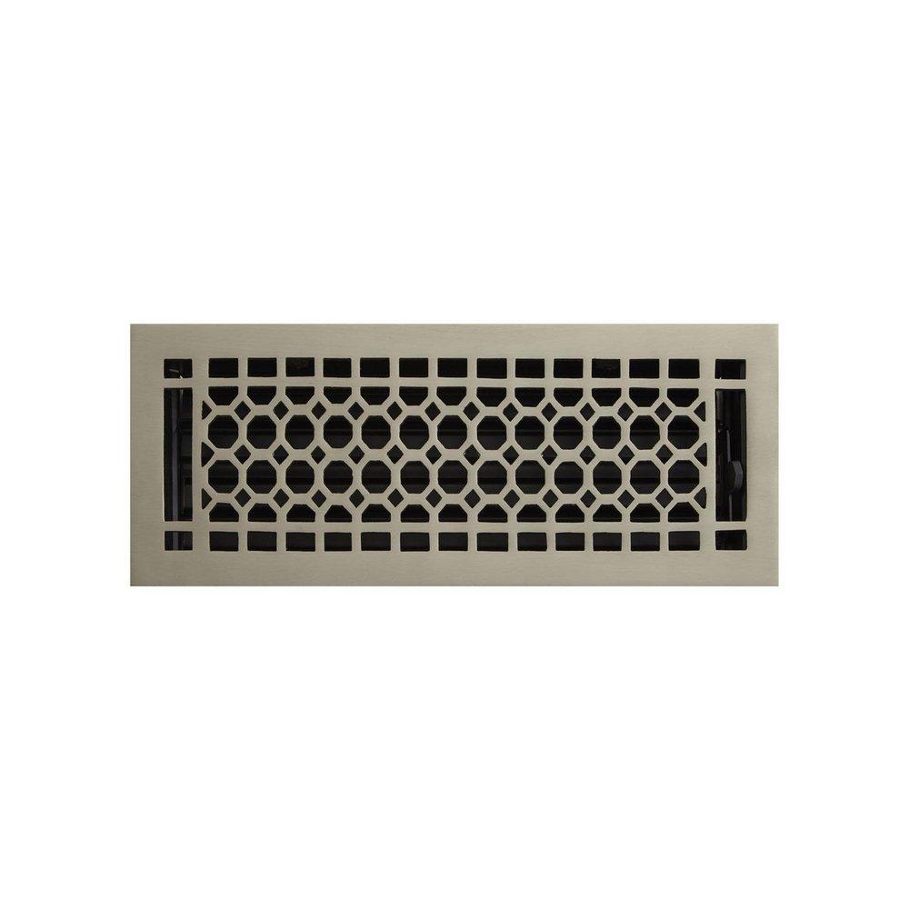 Signature Hardware Brushed Nickel 10 in. Floor Register in Brushed Nickel Brass 