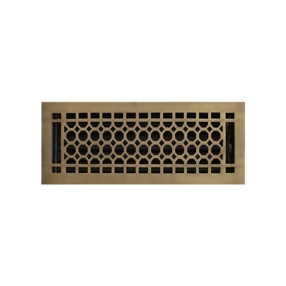 Signature Hardware Antique Brass 12 in. Floor Register in Antique Brass 