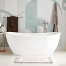 Signature Hardware Matte White 71-1/4 x 33-1/4 in. Air Bath Freestanding Bathtub with Center Drain 