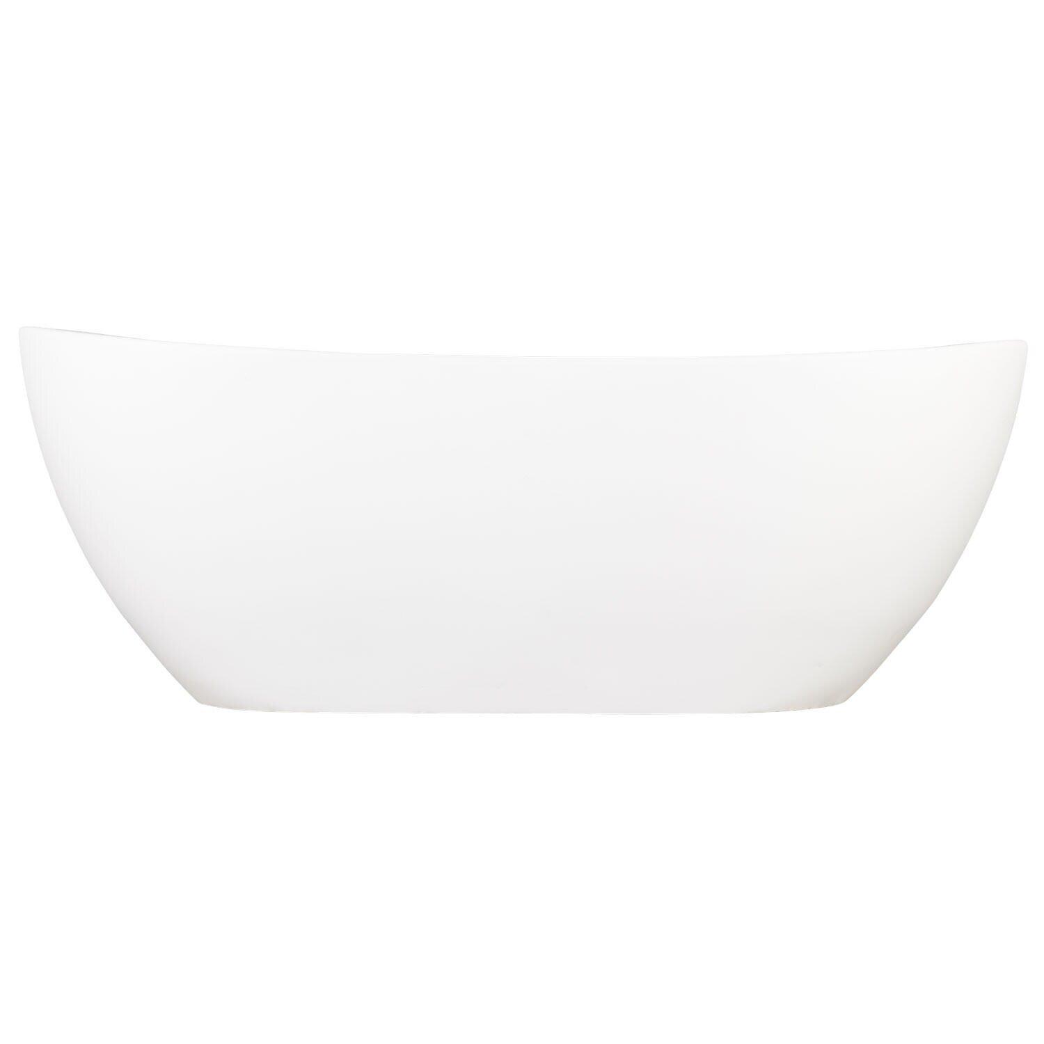 Signature Hardware Matte White 71-1/4 x 33-1/4 in. Air Bath Freestanding Bathtub with Center Drain 