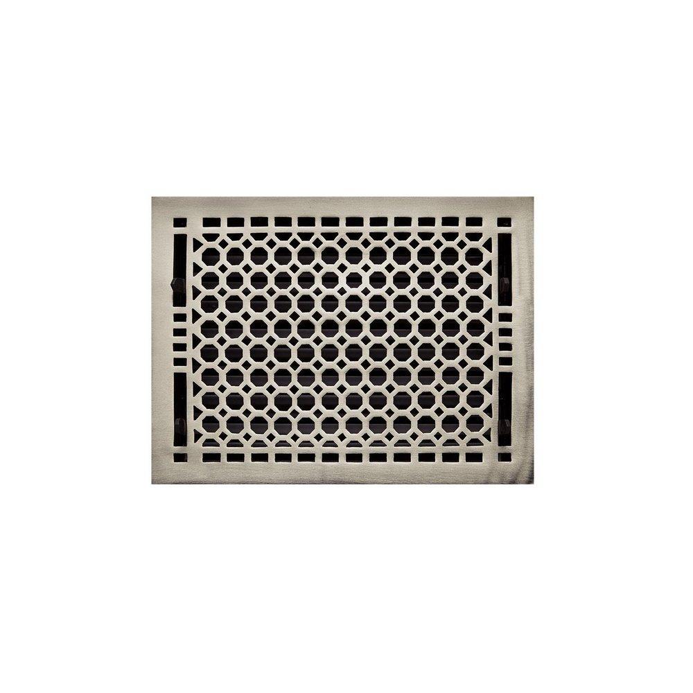 Signature Hardware Brushed Nickel 12 in. Floor Register in Brushed Nickel Brass 