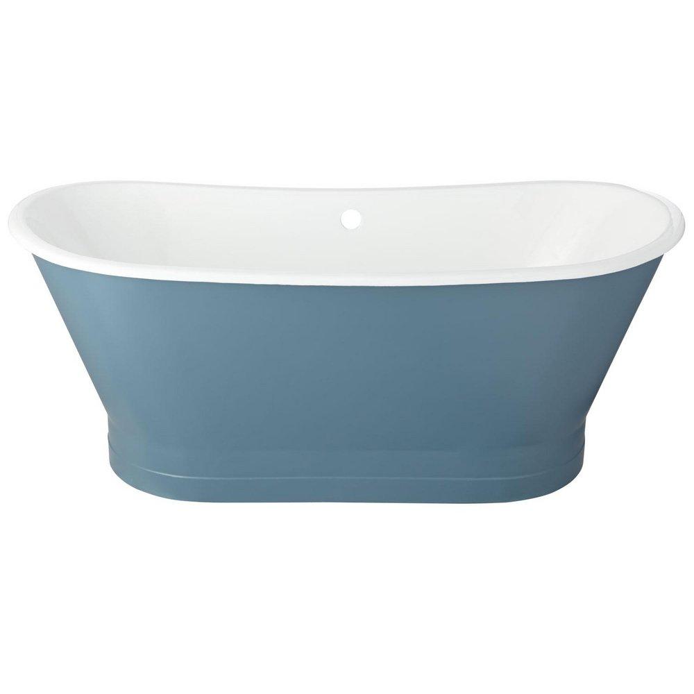 Signature Hardware Slate Blue 67-1/4 x 26-7/8 in. Freestanding Bathtub Offset Drain 