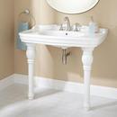 Console and Integral Bathroom Sink in White