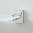 Signature Hardware Polished Chrome Glass and Brass Bathroom Shelf 