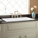 Signature Hardware White 35-3/4 x 21-7/8 in. 3 Hole Cast Iron Single Bowl Drop-in Kitchen Sink 