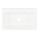 Signature Hardware White 35-3/4 x 21-7/8 in. 3 Hole Cast Iron Single Bowl Drop-in Kitchen Sink 