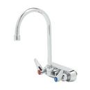 T&S Brass Polished Chrome Two Handle Lever Wall Mount Service Faucet 