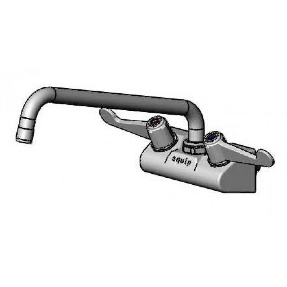 Equip 4" Wall Mount Faucet w/ 12" Swing Nozzle, 4" Wrist Handles, & 2.2 gpm Aerator 