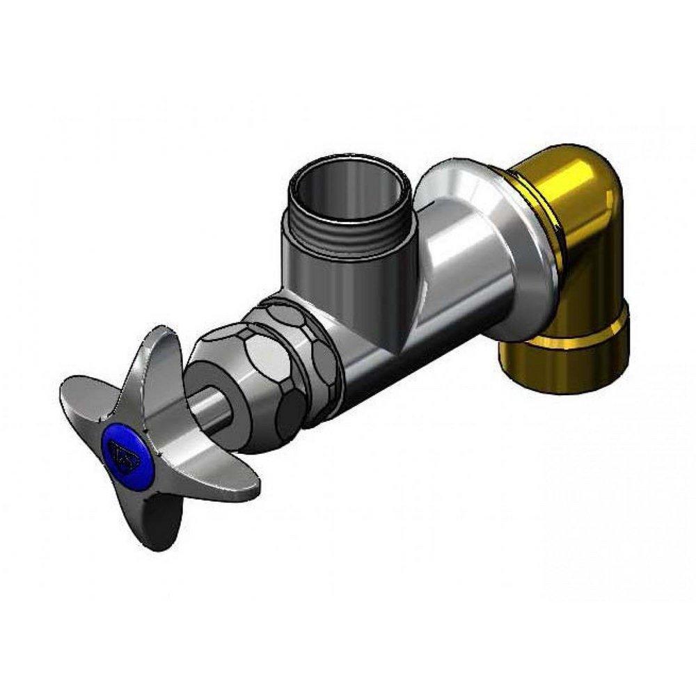 Single Wall Mount Big-Flo Faucet, Less Nozzle, 00LL Street Elbow 