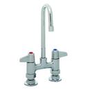 Equip 4" Deck Mount Base Faucet, 3" Rigid Gooseneck, Lever Handles, Supply Nipple Kit 