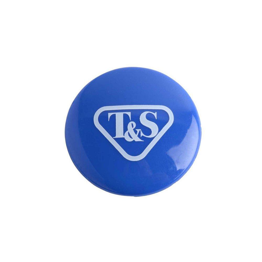 T&S Brass Blue Snap-In Index Button, Medium Tub and Shower Logo 
