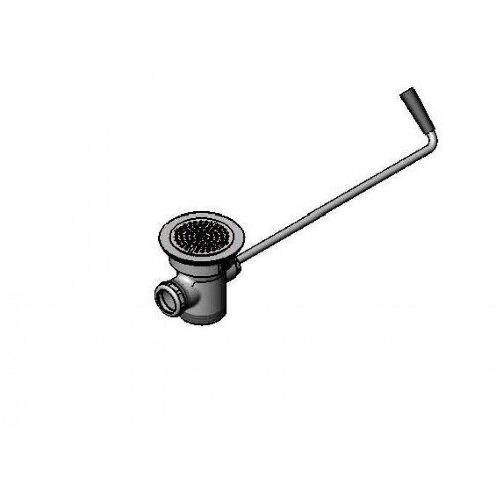 T&S Brass MNPT x FNPT Chrome Plated Brass Stop and Waste Valve with Long Twist Handle 