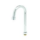 T&S Brass Chrome Plated 2.2 gpm Gooseneck and Swivel Spout Faucet with Aerator and 4-3/8 in. Reach 