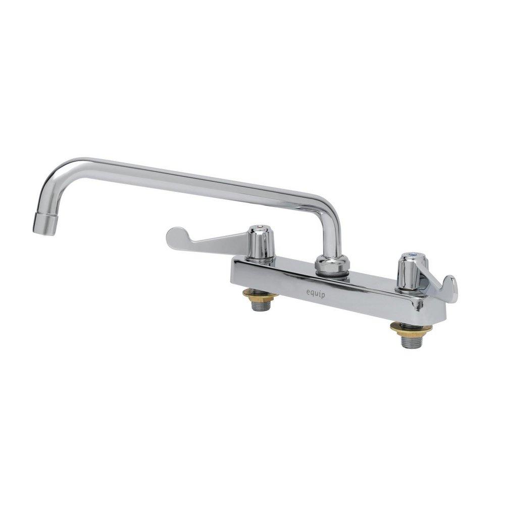 Equip 8" Deck Mount Workboard Faucet, 12" Swing Nozzle, 4" Wrist-Action Handles 