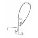 T&S Brass Polished Chrome Three Handle Wall Mount Food Service Faucet 