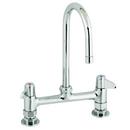T&S Brass Polished Chrome 8 in. Double Lever Handle Deck Mount Faucet 