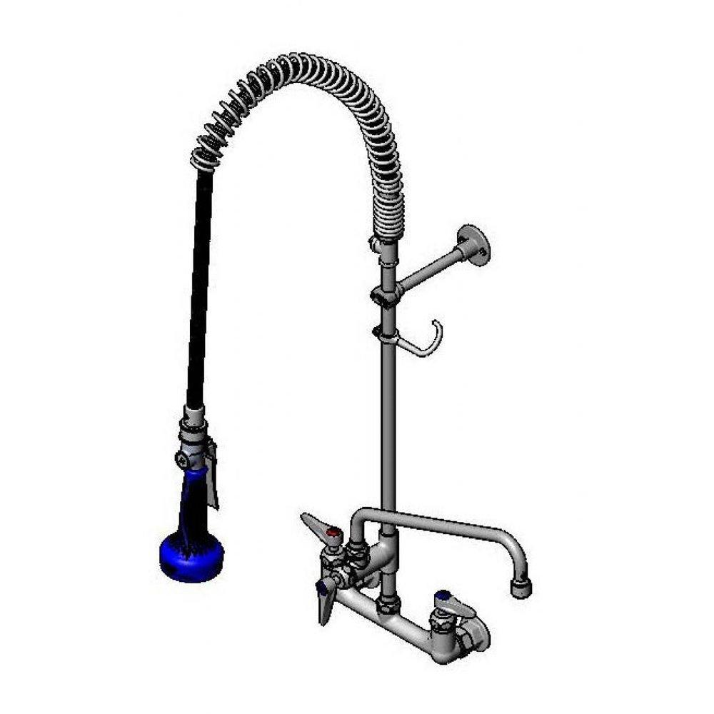 Pre-Rinse: 8" Wall Mount, Ceramas, ADF 12" Nozzle, 2.2 GPM VR Aerator, B-0108, Swivel, Tee 