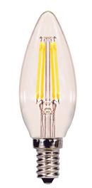4W C11 LED Bulb Candelabra E-12 Base 3000 Kelvin 360 Degree Dimmable 120V with Clear Glass