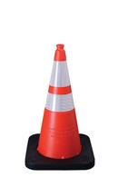 28 in. Orange Cone with Reflective Collar with 10 lb. Black Base