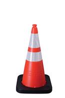 28 in. Orange Cone with Reflective Collar with 7 lb. Black Base