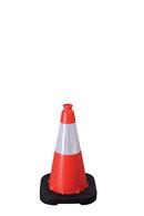 18 in. Orange Cone with Reflective Collar with 3 lb. Black Base