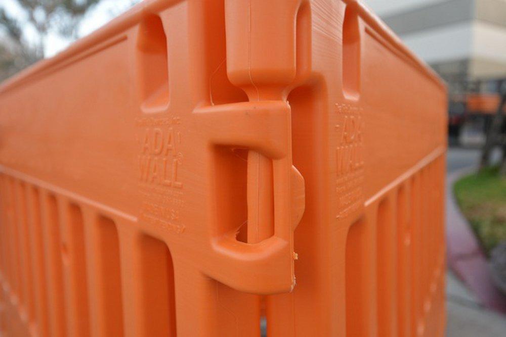 VizCon Orange 38 x 3 in. Pedestrian Wall with Reflective Sheeting 