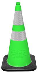 28 in. Lime Cone with Reflective Collar with 7 lb. Black Base