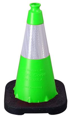 18 in. Lime Cone with Reflective Collar with 3 lb. Black Base