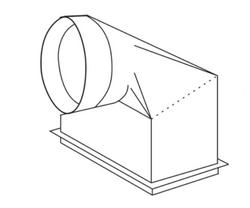 4 in. x 8 in. x 5 in. Ceiling Radiation 90° Boot with Damper and Flange