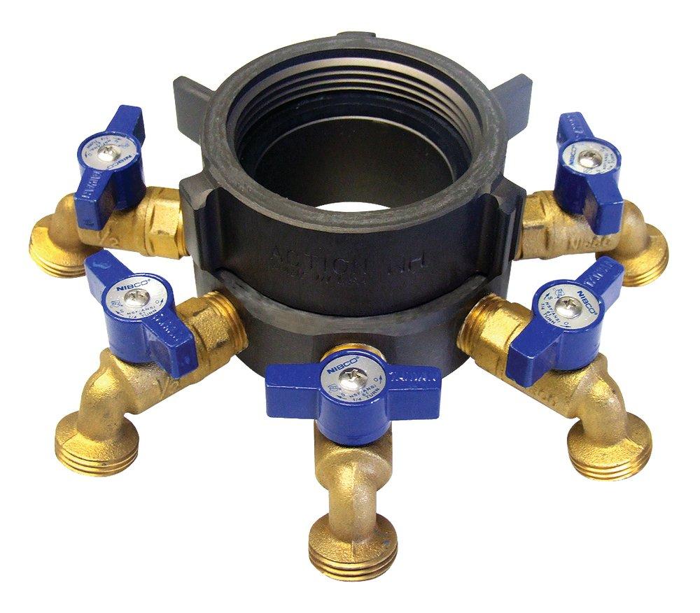 Action Coupling & Equipment Aluminum and Brass FNST x MGHT Valve Manifold 