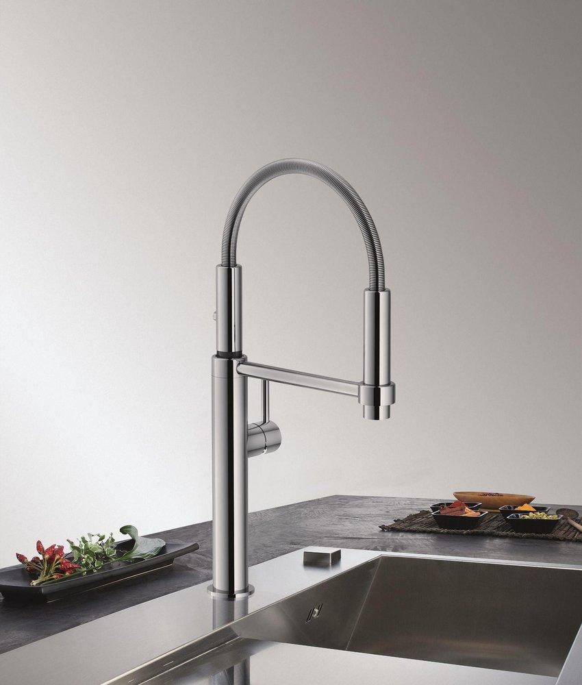 Franke Satin Nickel Single Handle Pull Down Kitchen Faucet 