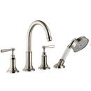 AXOR Brushed Nickel 1.8 gpm 4-Hole Deck Mount Roman Tub Set Trim with Double Lever Handle, Fixed Spout and Handshower 