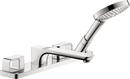 1.75 gpm 4-Hole Deck Mount Roman Tub Faucet with Double Knob Handle and Handshower in Polished Chrome