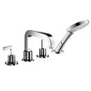 AXOR Chrome 1.75 gpm 4-Hole Deck Mount Roman Tub Set Trim with Double Lever Handle, Fixed Spout and Handshower 