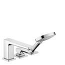 Hansgrohe Chrome 1.75 gpm 3-Hole Deck Mount Widespread Roman Tub Set Trim with Double Lever Handle, Fixed Spout and Handshower 