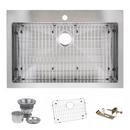 33 in. Dual Mount Stainless Steel Single Bowl Kitchen Sink 