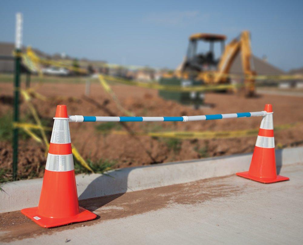 Safety Flag Blue Cone Bar Extends 53-1/2 - 87-1/2 in. 