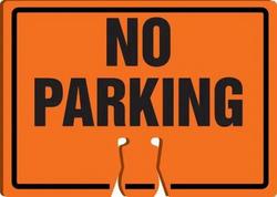 Orange Cone Top Sign 10 x 14 in. - NO PARKING