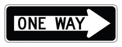 12 x 36 in. Engineer Grade One Way Right Arrow Sign in White