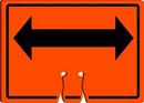 Accuform Orange 10 x 14 in. Cone Left and Right Arrow Sign 