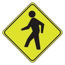 Accuform Signs Fluorescent Yellow 30 x 30 in. Sign Pedestrian Crossing 