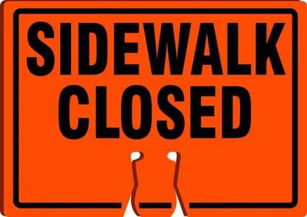 Accuform Orange 10 x 14 in. Cone Sidewalk Closed Sign 