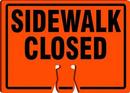 Accuform Orange 10 x 14 in. Cone Sidewalk Closed Sign 